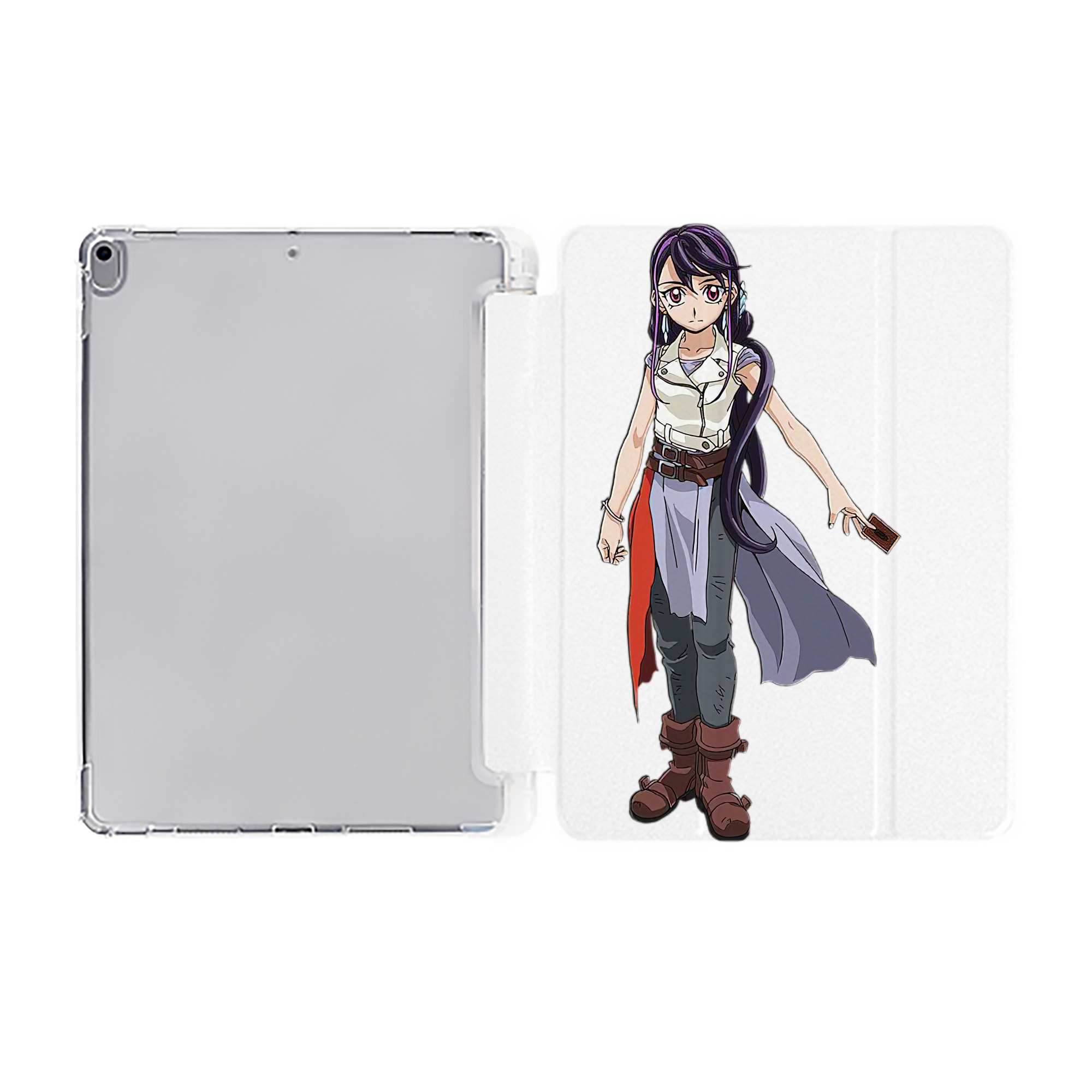 （画像用） 遊☆戯☆王 Yu-Gi-Oh! IPad ケース ペン収納付き 三つ折りスタンド PUレザー×シリコン 対応機種9.5/10.5/10.9インチ